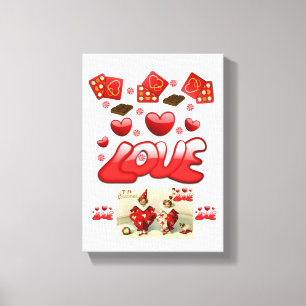 Stretched Canvas Print Valentine's Day Vintage
