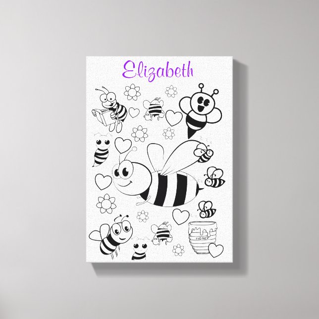 Stretched Canvas Print White Bumblebee (Front)