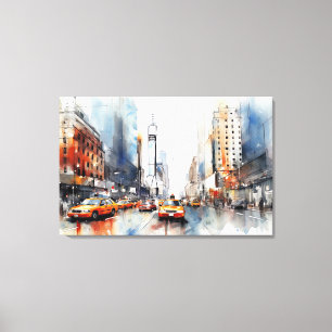 Stretched Canvas Print with New York City.