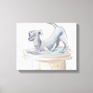 Stretched Canvas "Watercolor Sketch/Dog London"