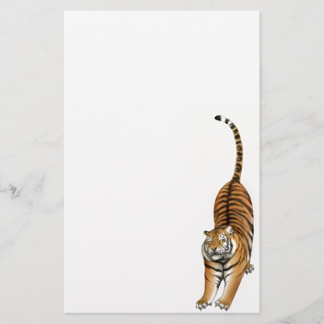 Stretching Bengal Tiger Stationery (Front)