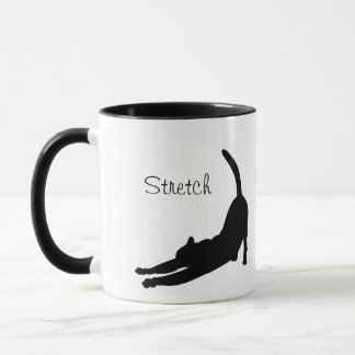 Stretching cat Silhouette mug