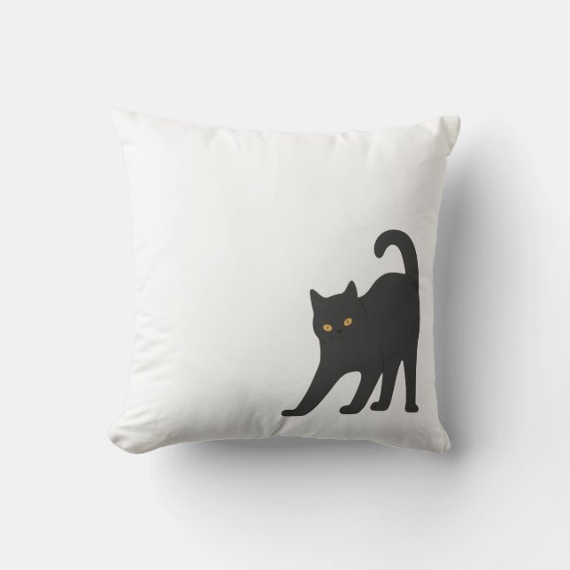 Stretching Cat Throw Pillow (Front)