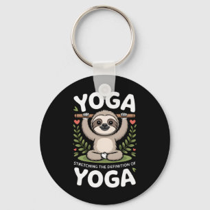Stretching The Definition Of Yoga Sloth _3 Key Ring