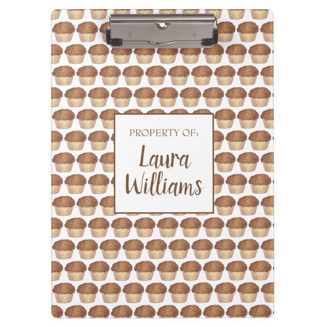 Streusel Crumb Muffin Baked By Bakery Baker Food Clipboard (Front)