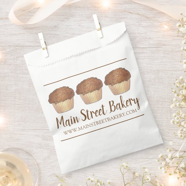 Streusel Crumb Muffin Baked By Bakery Baker Food Favour Bags (Clipped)