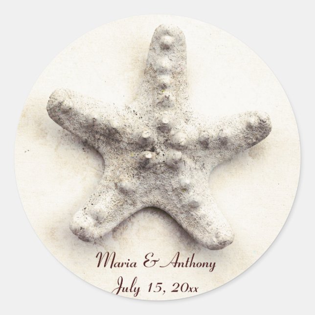 strfish - ocean whisper wedding sticker (Front)