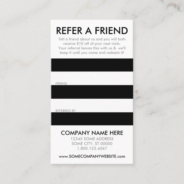 striate referral card (Front)