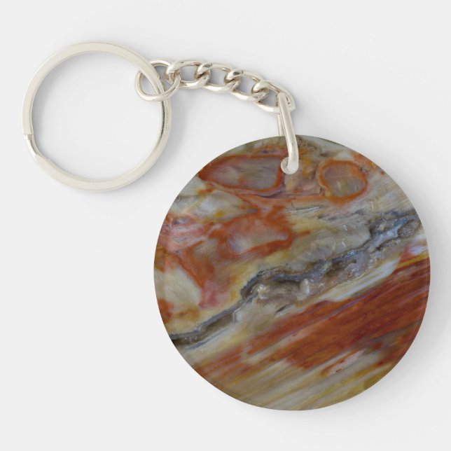 Striated Petrified Wood Key Ring (Front)