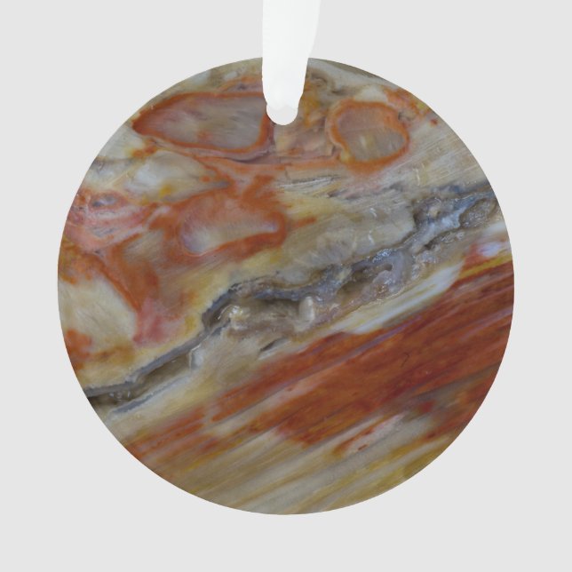 Striated Petrified Wood Ornament (Front)