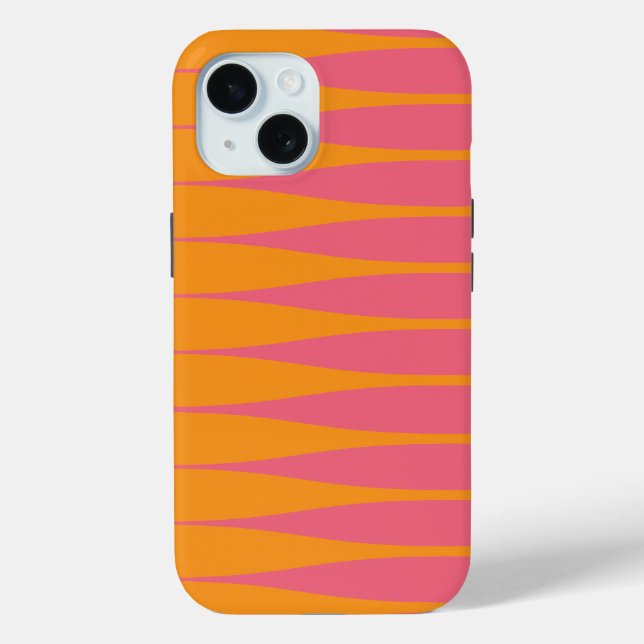 Striation Orange and Hot Pink iPhone Case (Back)
