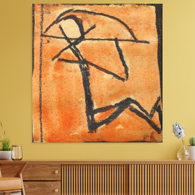 Strichmännchen mit Bogen Canvas Print (Insitu(LivingRoom))