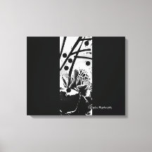 Strictly Black & White Band Stretched Canvas Print