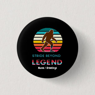 Stride Beyond Legend Sasquatch Amputee Vintage 3 Cm Round Badge