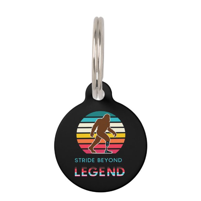 Stride Beyond Legend Sasquatch Amputee Vintage  Pet Tag (Front)