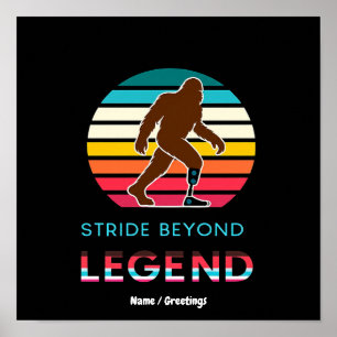 Stride Beyond Legend Sasquatch Amputee Vintage Poster