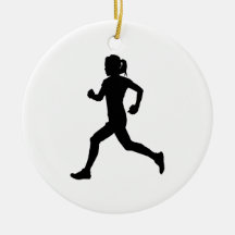 Stride in Grace: Female Marathon Runner Silhouette