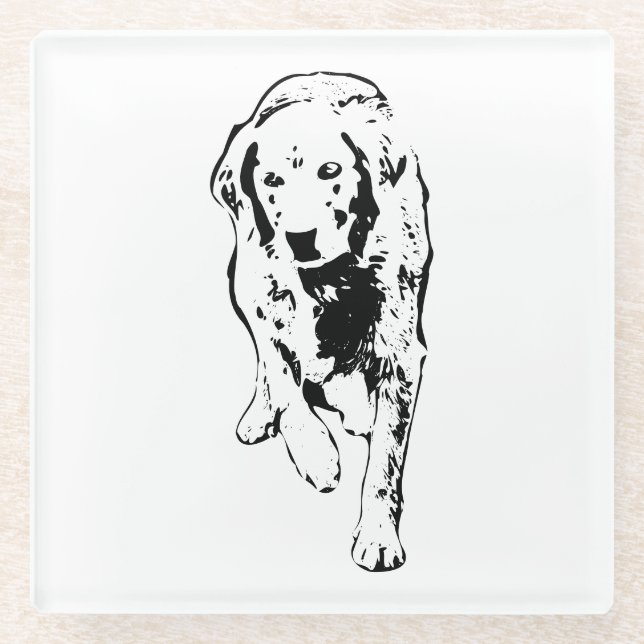Stride of Loyalty in Fall Ink Glass Coaster (Front)
