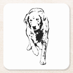 Stride of Loyalty in Fall Ink Square Paper Coaster