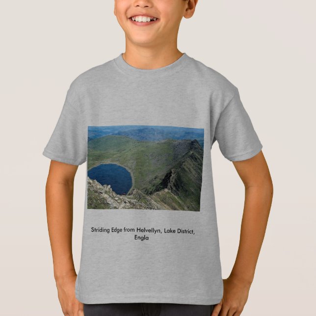 Striding Edge from Helvellyn, Lake District, Engla T-Shirt (Front)