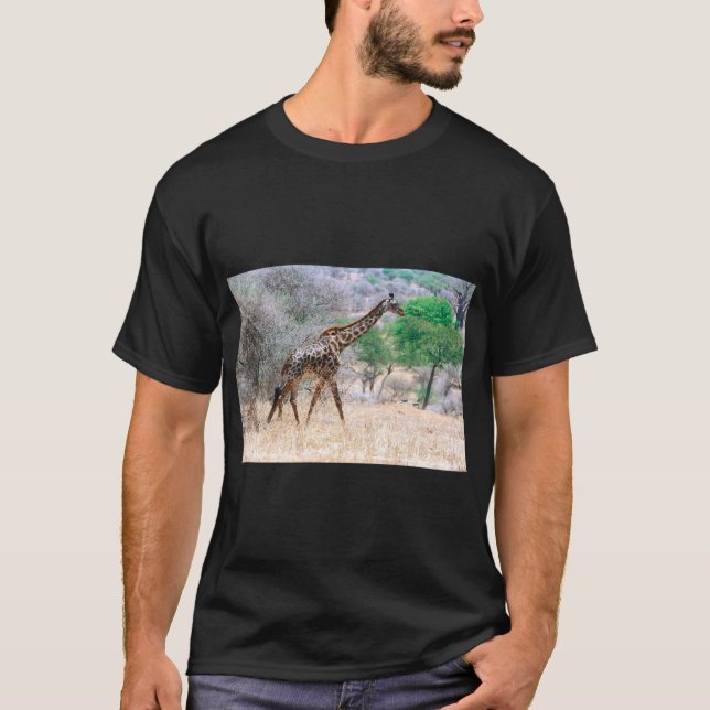Striding Giraffe, Tanzania T-Shirt (Front)