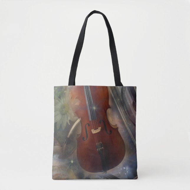 Strike a Chord with this Beautiful Musical Design Tote Bag (Front)