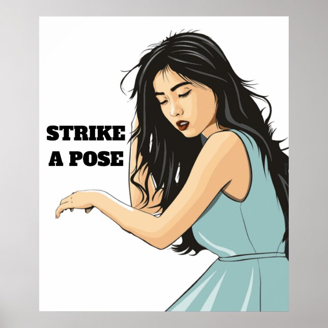 "STRIKE A POSE" ASIAN LADY POSTER (Front)