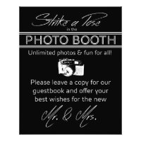Strike a Pose Photo Booth Sign in Black