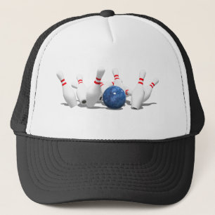 Strike! Bowling Ball & Pins: Trucker Hat