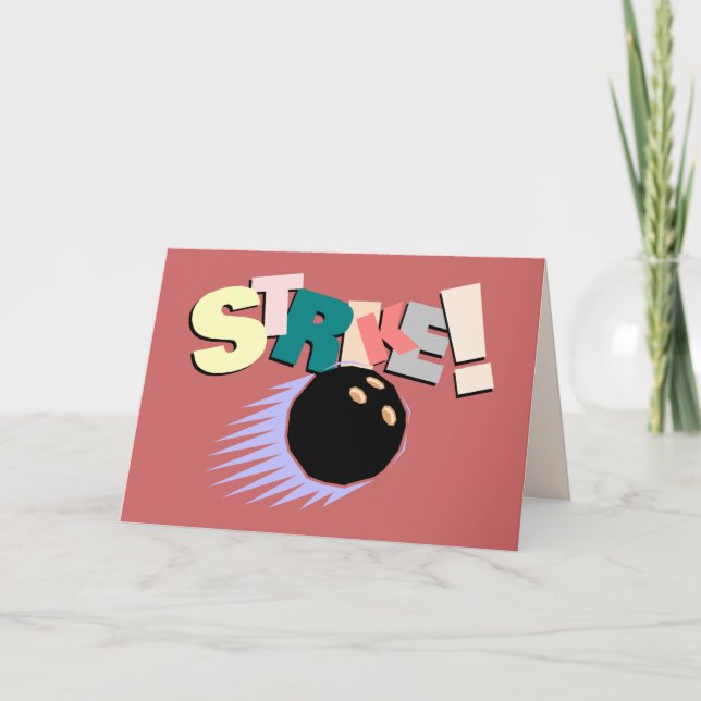 strike! Bowling or congratulations Card (Front)