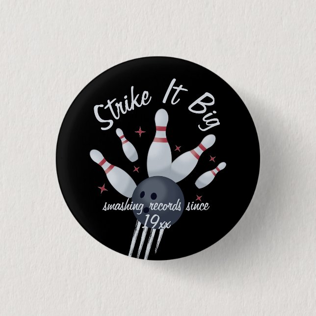 Strike it Big - Bowling Ball Smashing Into Pins (Front)