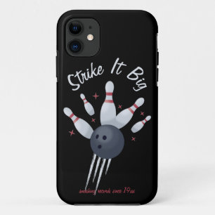 Strike it Big - Bowling Ball Smashing Into Pins Case-Mate iPhone Case