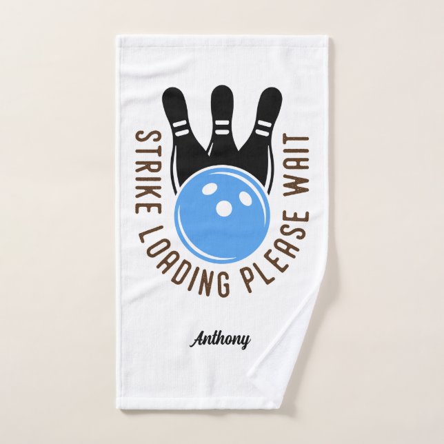 Strike Loading Please Wait Funny Named Bowling Hand Towel (Hand Towel)