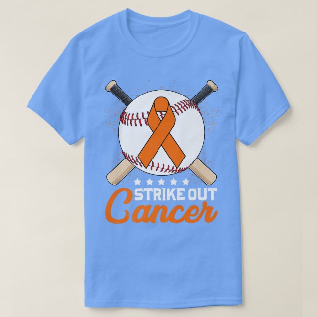Strike Out ADHD Awareness Month Orange Ribbon Base T-Shirt (Design Front)