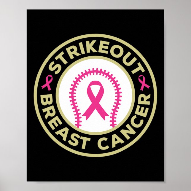 Strike Out Breast Cancer Awareness Baseball Fighte Poster (Front)