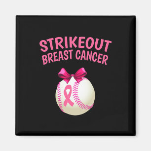 Strike Out Breast Cancer Awareness - Baseball Pink Magnet