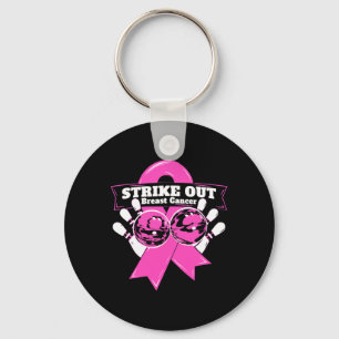 Strike Out Breast Cancer Awareness Bowling Fighter Key Ring