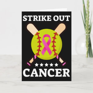 Strike Out Breast Cancer Awareness Day Pink Ribbon Card