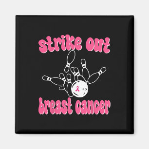 Strike Out Breast Cancer Awareness Day Pink Ribbon Magnet