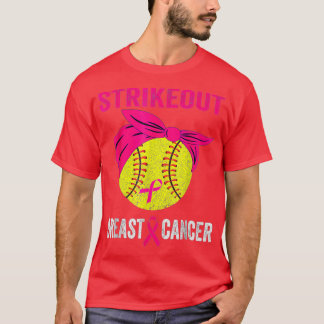 Strike Out Breast Cancer Awareness Day Pink Ribbon T-Shirt