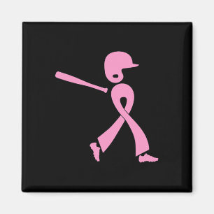 Strike Out Breast Cancer Awareness Pink Ribbon Bas Magnet