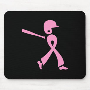 Strike Out Breast Cancer Awareness Pink Ribbon Bas Mouse Pad