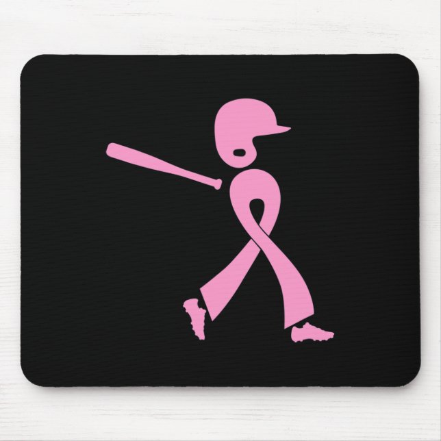 Strike Out Breast Cancer Awareness Pink Ribbon Bas Mouse Pad (Front)
