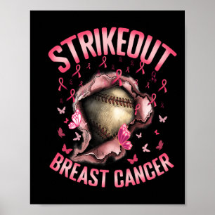 Strike Out Breast Cancer Awareness Sell Player Fig Poster