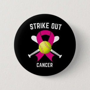 Strike Out Breast Cancer Awareness Softball Fighte 6 Cm Round Badge
