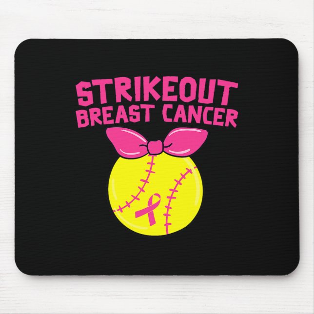 Strike Out Breast Cancer Awareness Softball Fighte Mouse Pad (Front)