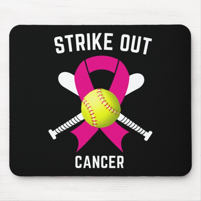 Strike Out Breast Cancer Awareness Softball Fighte Mouse Pad (Front)