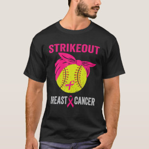 Strike Out Breast Cancer Awareness Softball Mama F T-Shirt
