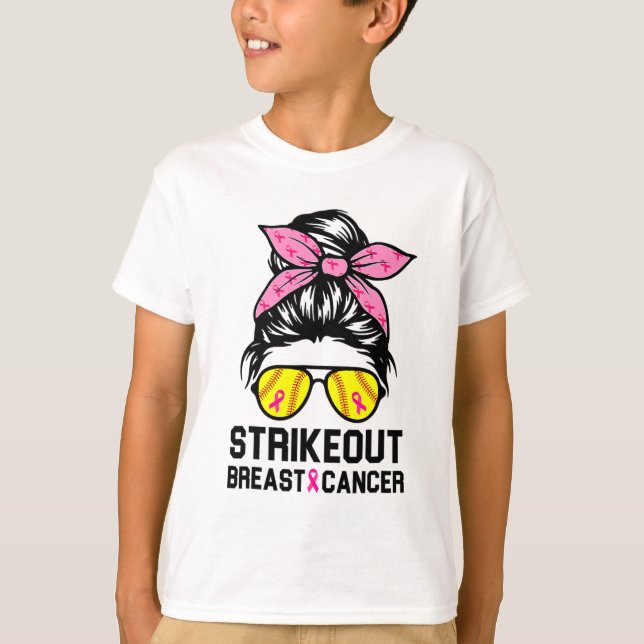 Strike Out Breast Cancer Awareness Softball Mum Wo T-Shirt (Front)