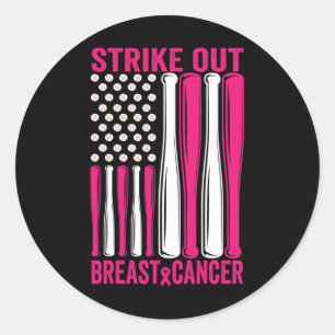 Strike Out Breast Cancer Awareness Softball Us Fla Classic Round Sticker